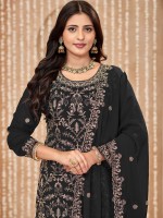 Black Faux Georgette Salwar Kameez